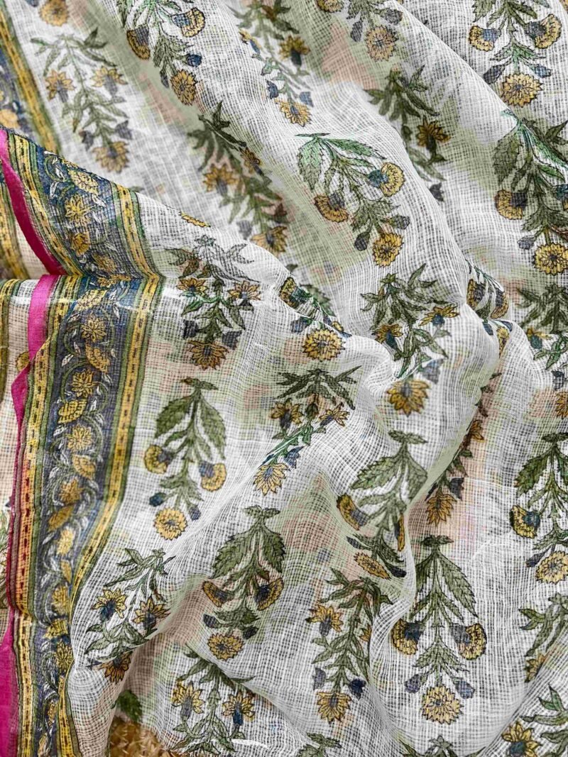 Sanganeri Handblock Printed Unstitched Suit 4 pc - Image 5